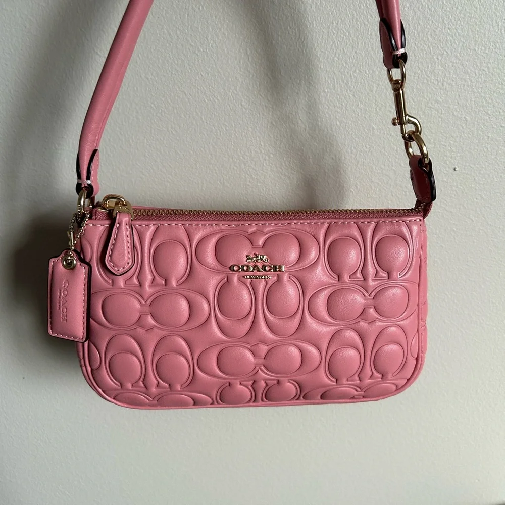 Coach Nolita 19 Pink Quilted Leather Signature C Shoulder Bag Excellent - Picture 1 of 10